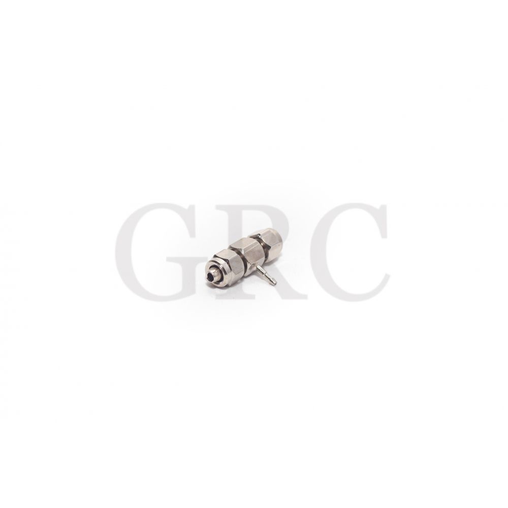 CONEXÃO T C/ ROSCA 3,3MM PORCA X 1,6MM ESPIGÃ X 3,3MM PORCA