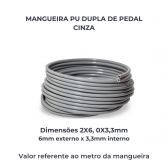 MANGUEIRA PU DUPLA DE PEDAL CINZA 2X6,0X3,3MM