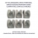 KIT 06 PÇ APOIO TERMINAL ARO/JATO/SUG/VENTURE CINZA COMPATIVEL