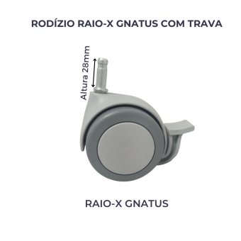 RODIZIO MODELO 9800 HG CINZA COM TRAVA P RAIO X DABI